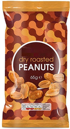 Bestin Dry Roasted Peanuts, Seasoned Snack 65g Pack of 12