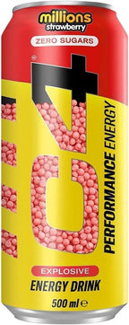 C4 Performance Energy Drink Millions Strawberry Zero Sugars 500ml Pack of 12