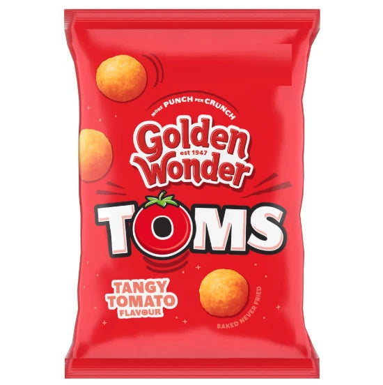 Golden Wonder Tangy Tomato Flavour Toms 22g Pack of 36