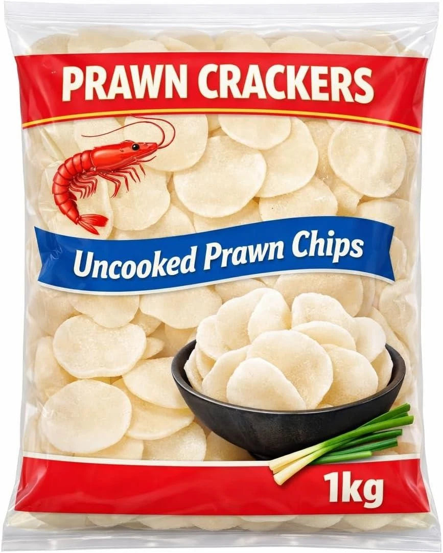 Prawn Crackers Uncooked – Raw Prawn Chips 1kg Crispy Chinese Snack