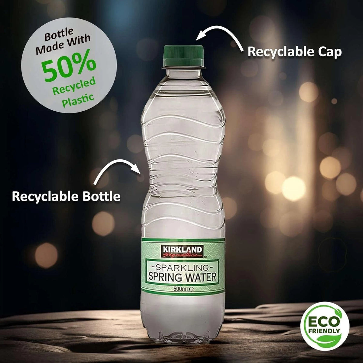 Kirkland Signature Sparkling Spring Water 500ml Bottle (Pack of 20)