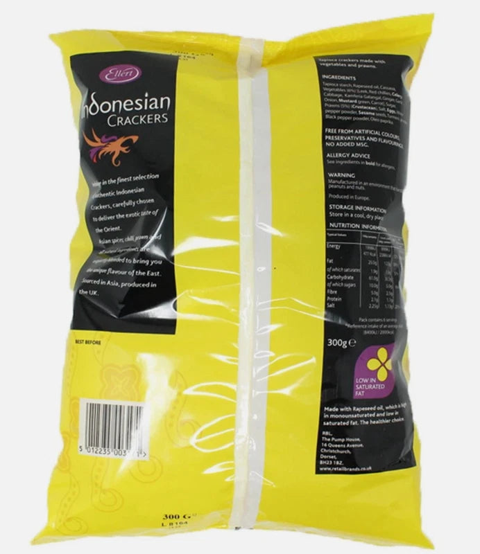 Indonesian Prawn & Vegetable Crackers Chips Crisps with Spices Pack 300g