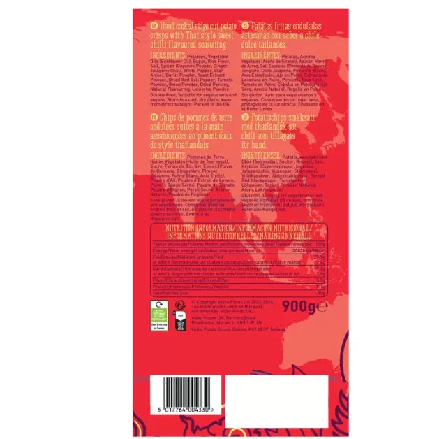 Seven Continents Sweet Chilli Crisps Ridge Cut Potato Chip Thai Style Pack 900g