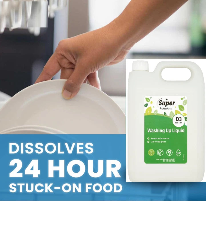 Super Professional D3 Washing Up Liquid Cuts Through Grease 5L