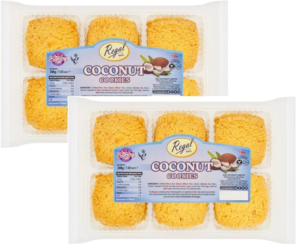 Regal Bakery 12 Coconut Cookies 200g (Pack of 2)