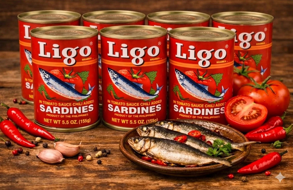 Ligo Sardines In Tomato and Chilli Sauce Wild-Caught Sardines 155g (Pack of 8)