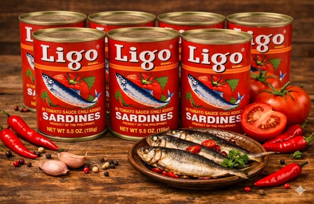 Ligo Sardines In Tomato and Chilli Sauce Wild-Caught Sardines 155g (Pack of 8)