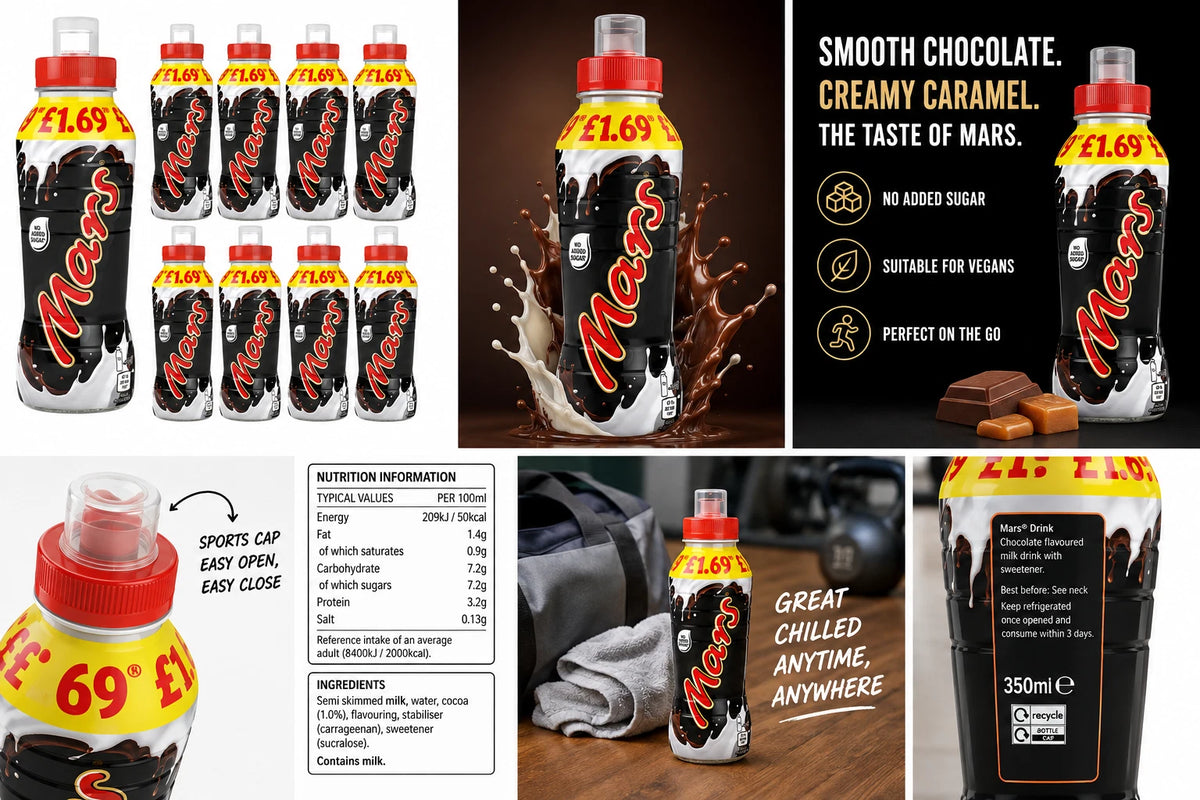 Mars Chocolate Flavoured Milk Drink Creamy Caramel & Smooth Chocolate 8 x 350ml