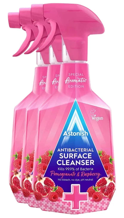 Astonish Pomegranate & Raspberry Antibacterial Surface Cleanser 750ml × 3