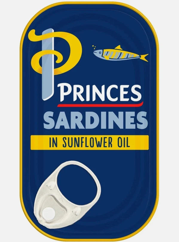 Princes Sardines In Sunflower Oil 120g Tin x 10 Pack Easy Open Tins