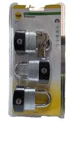 Yale High Security 40mm Laminated Steel Padlock, Pack of 3 - 3 Keys