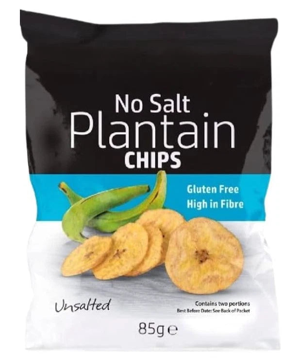 Grace No Salt Plantain Chips 85g x 9 Gluten Free, High in Fibre, Vegan