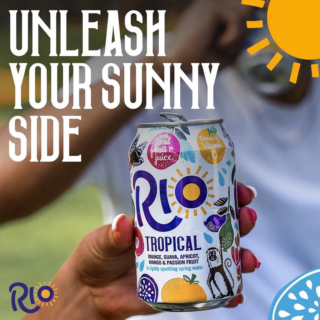 Rio Tropical Soft Drink Orange Guava Apricot Mango Passion Fruit Pack 24 x 330ml