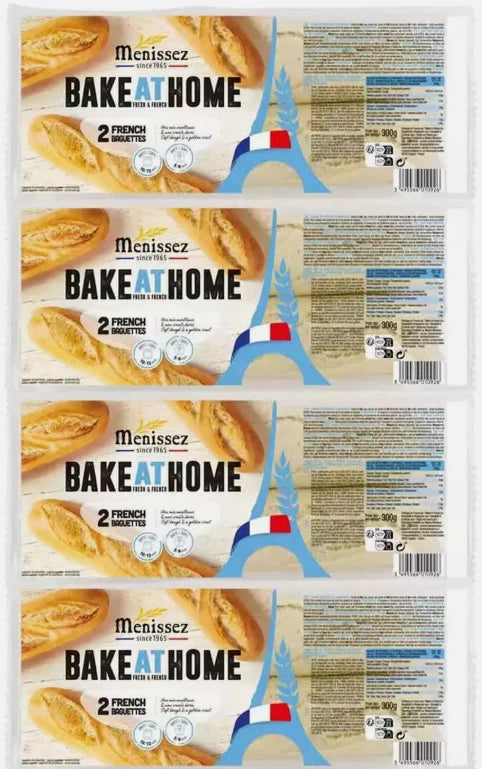 Menissez Demi Baguettes Soft Crumb Sandwich Tasty Bread 2Pcs Pack 4 Bags x 300g