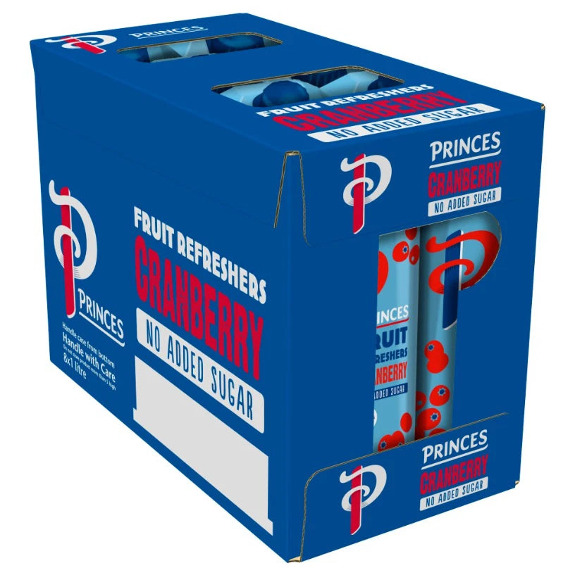 Princes Cranberry Juice Drink 1 litre Pack of 8