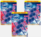 Bloo Power Active Flowers Toilet Rim Block Air Freshener Effect Pack 3 x 3 x 50g