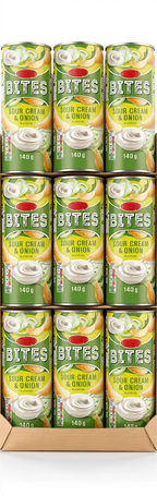 Bestin Bites Stacks Sour Cream and Onion Flavour Crisp Snack 140g x 12