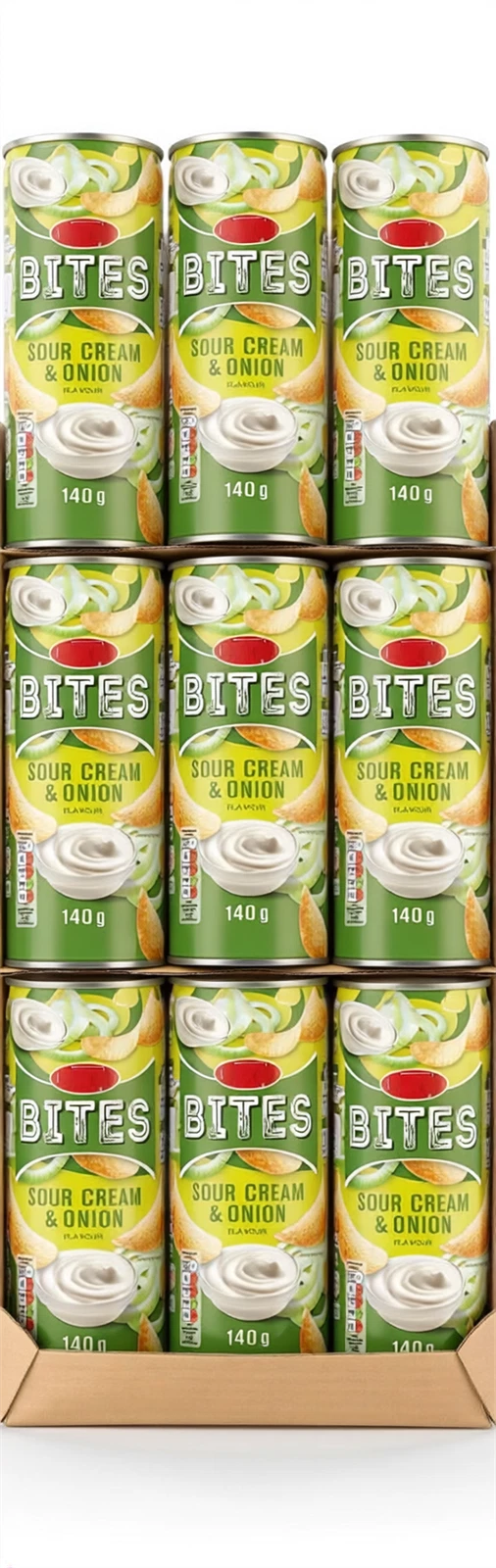 Bestin Bites Stacks Sour Cream and Onion Flavour Crisp Snack 140g x 12