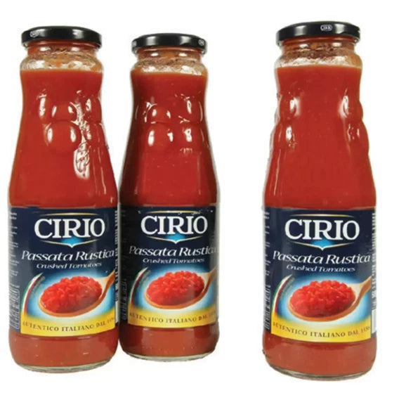 CIRIO Passata Rustica, Crushed Tomatoes, Finely Chopped, Tomato Sauce 680ml x 3