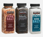 Kirkland Signature Black Pepper Corn Pink Med Sea Salt Himalayan Grinder+Refill
