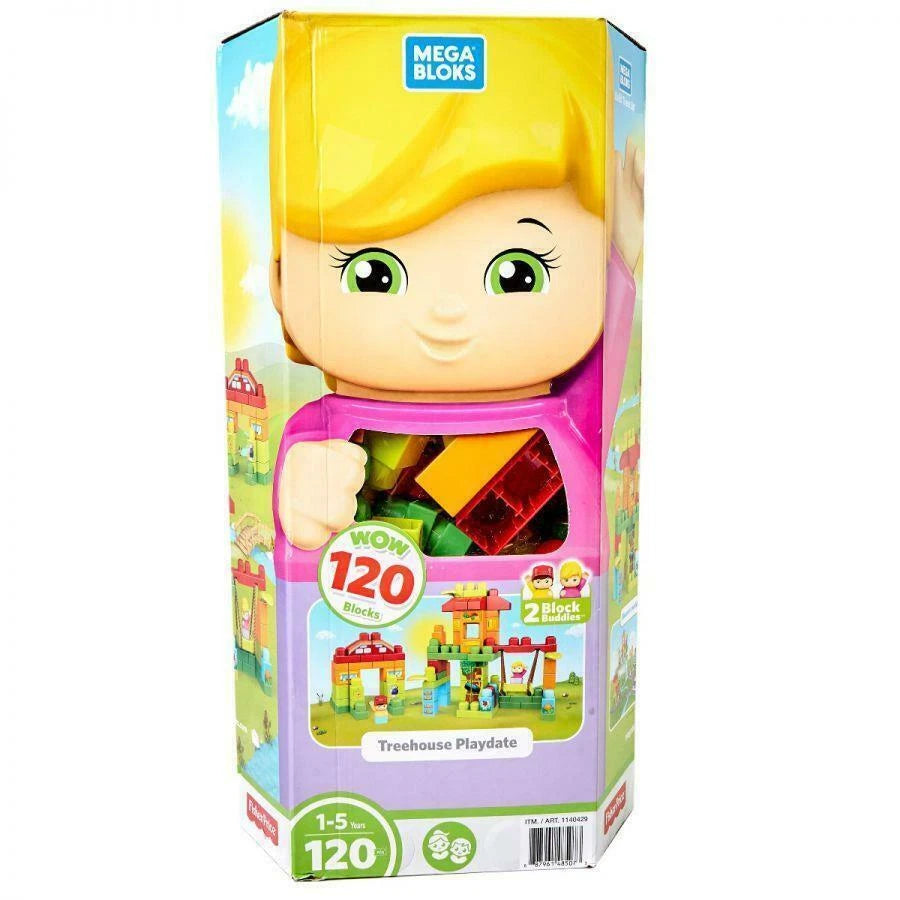 Fisher Price Mega Bloks Treehouse Playdate With 2 Block Buddies 120 Pc