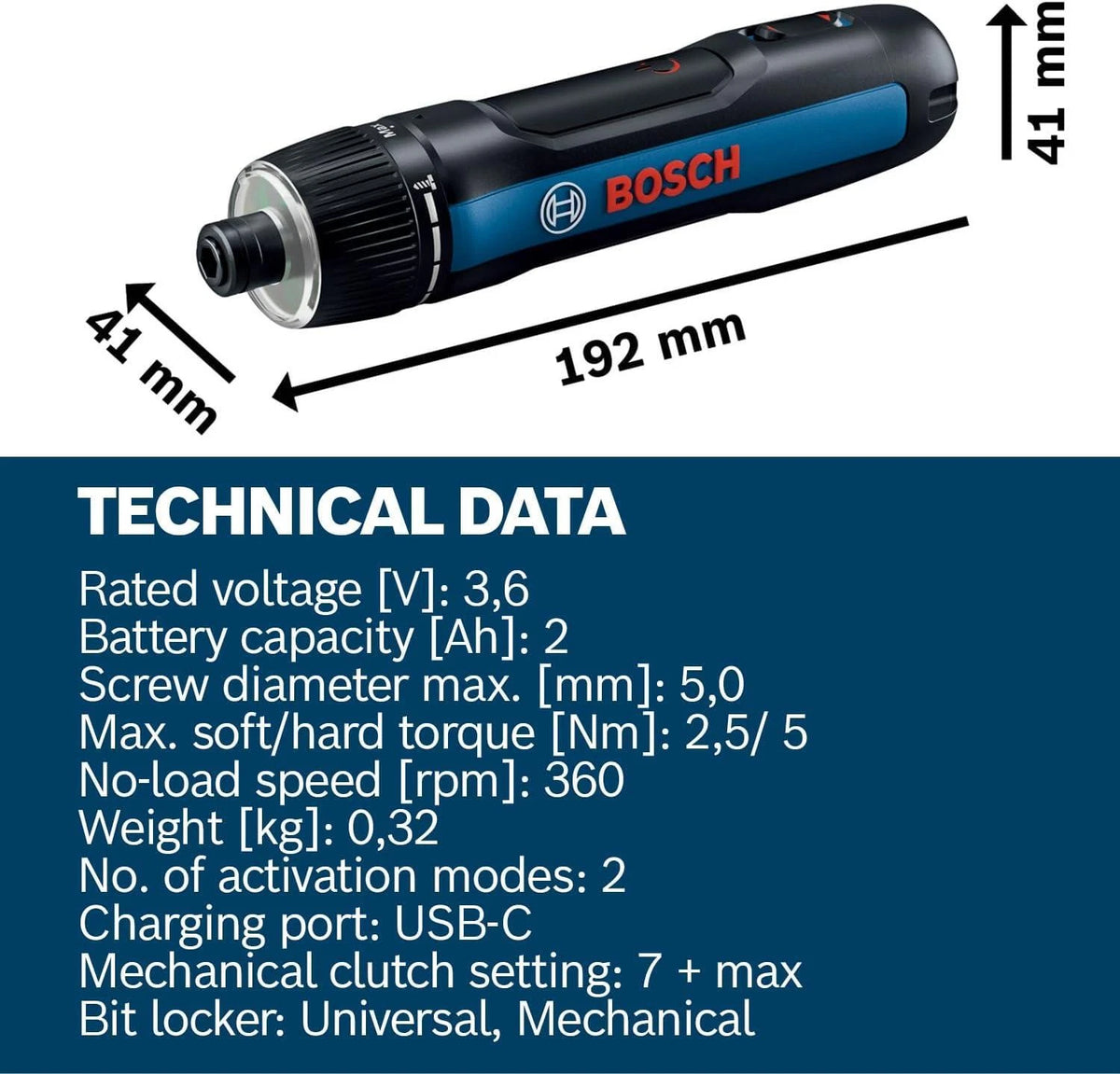 Bosch GO Professional 3.6V Cordless Screwdriver (Gen3)