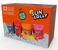 Sun Lolly Ice Lollies Cola, Strawberry, Exotic & Raspberry Flavours, 60ml 32Pack