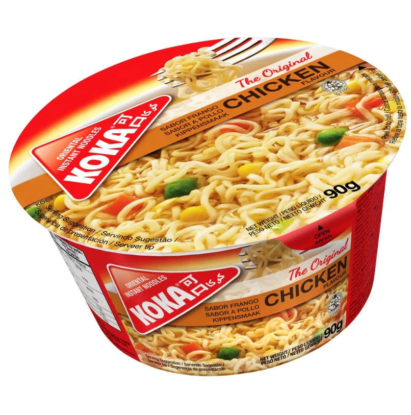 Koka Chicken Flavour Oriental Instant Noodles 12 Bowls of 90g