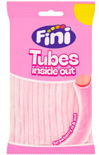 Fini Tubes Twisted Sour Mix Fruits Raspberry Rainbow & Cream 140g Bag Pack of 12