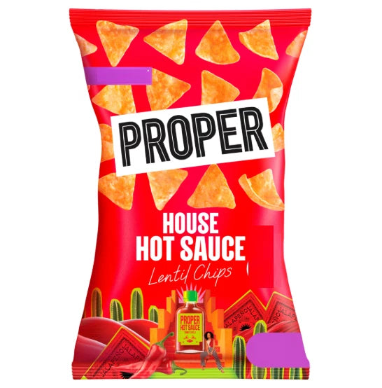 Proper Chips House Hot Sauce Lentil Chips, Gluten Free 50g × 15