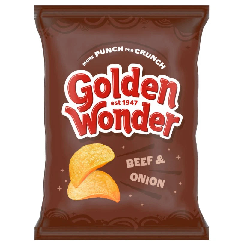 Golden Wonder Beef & Onion 32.5g Pack of 32