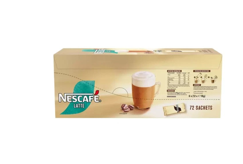 NESCAFÉ Latte Instant Coffee Sachets - 72 x 18g