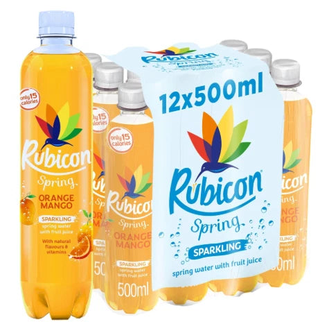 Rubicon Spring Orange Mango Sparkling Water Bottle 500ml x12