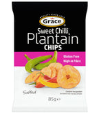Grace Salted Sweet Chilli Plantain Chips 85g x 9 Gluten Free, Vegan