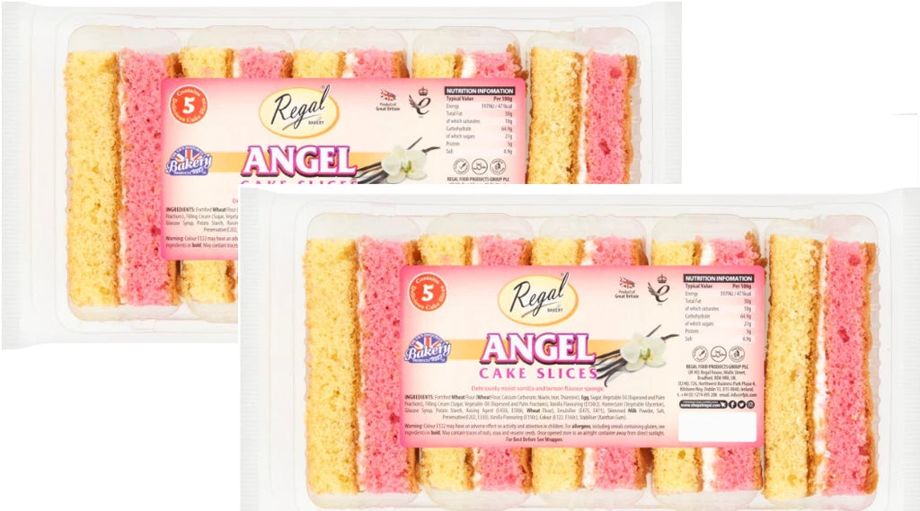 Regal Bakery 5 Angel Cake Slices (Pack of 2) Perfect Choice for Every Occasion