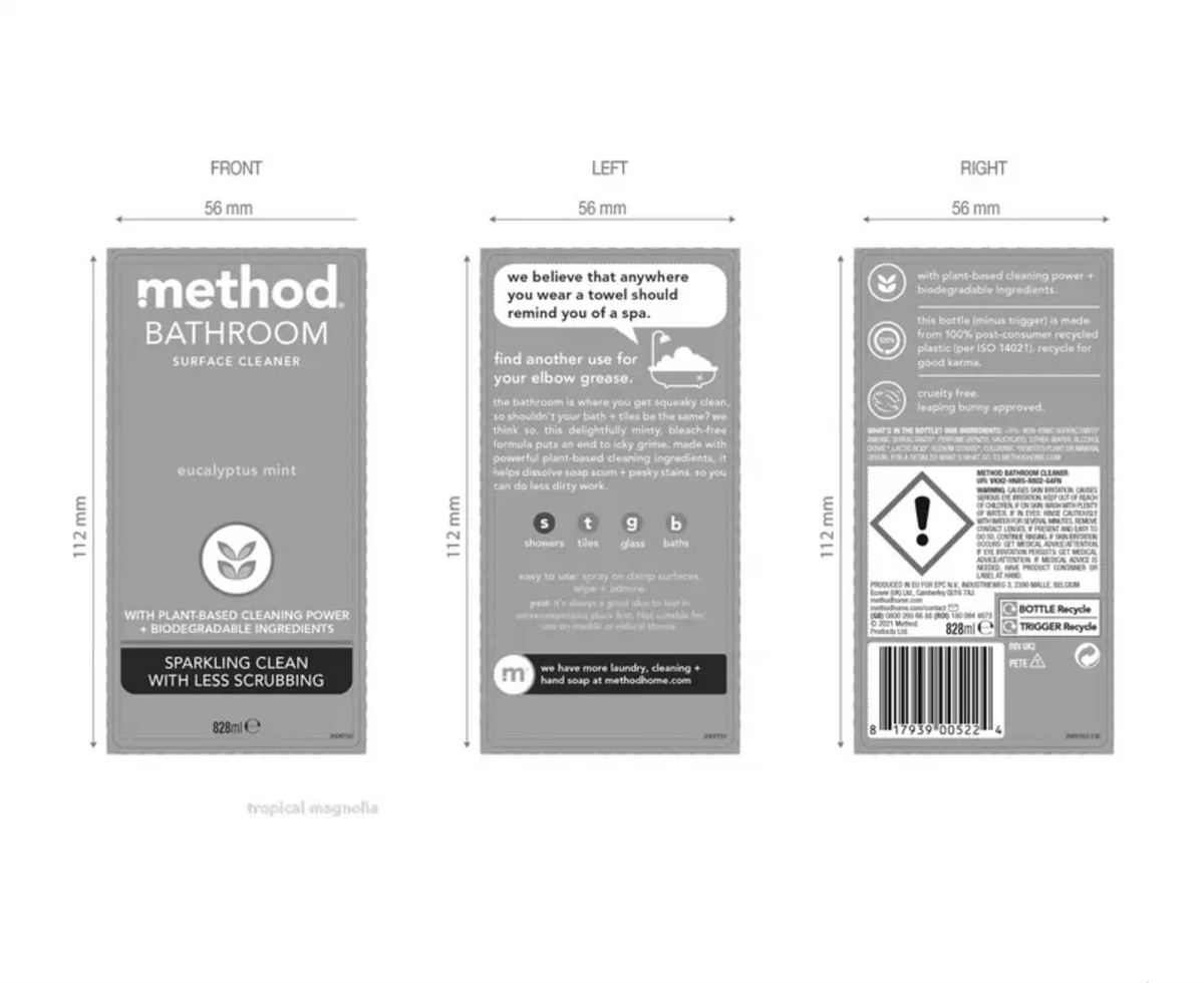 Method Cleaning Spray 828ml (3-Pack) Kitchen, Bathroom & All-Purpose Cleaners