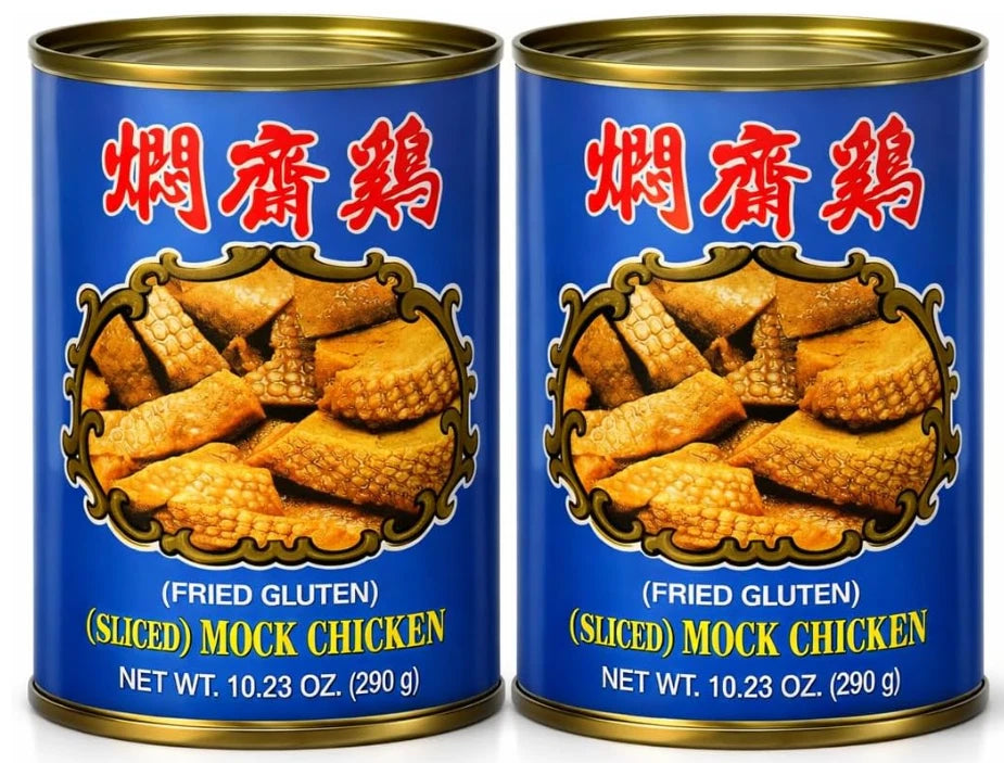 Wu Chung Sliced Mock Chicken Fried Gluten Vegan Meat Free Substitute 290g x 2