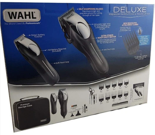 Wahl 79651-802 Deluxe Hair Cutting Clippers & Trimmer Touch Up Kit + Case