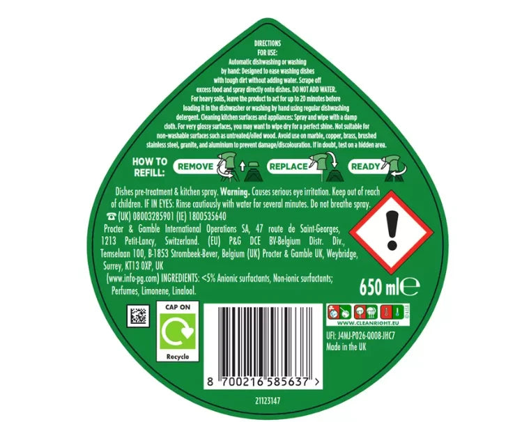 Fairy Skip The Soak Power Spray, 2x Spray & 2x Refill, 2600ml