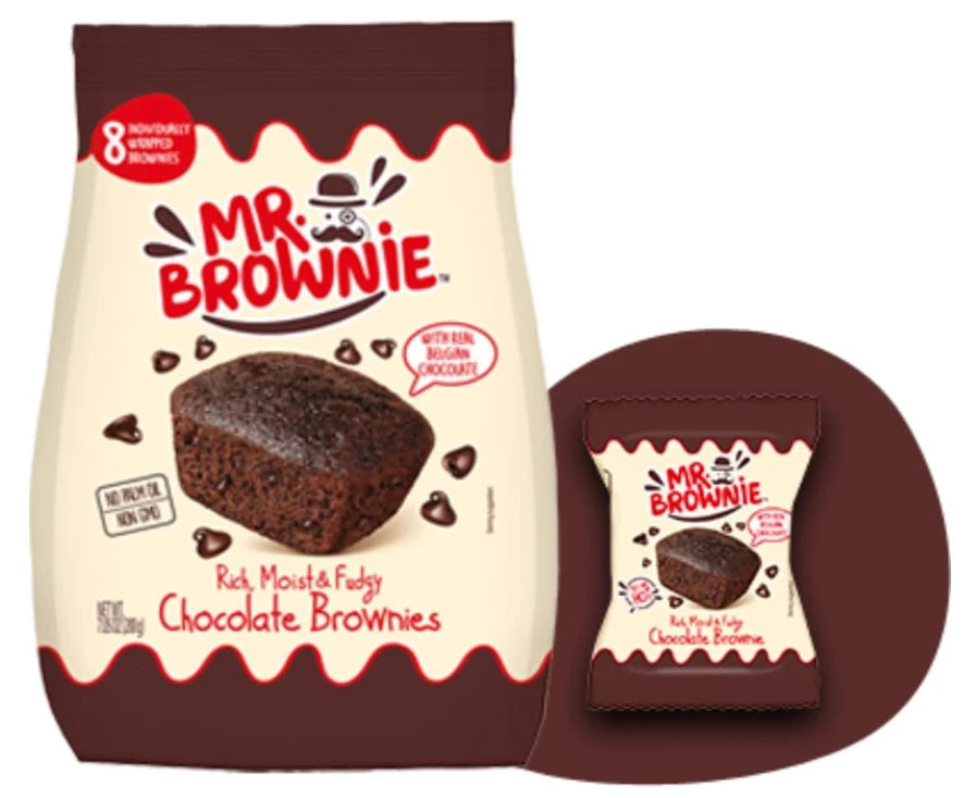 Mr. Brownie 16 Chocolate Brownies 200g (8 Each Bag)