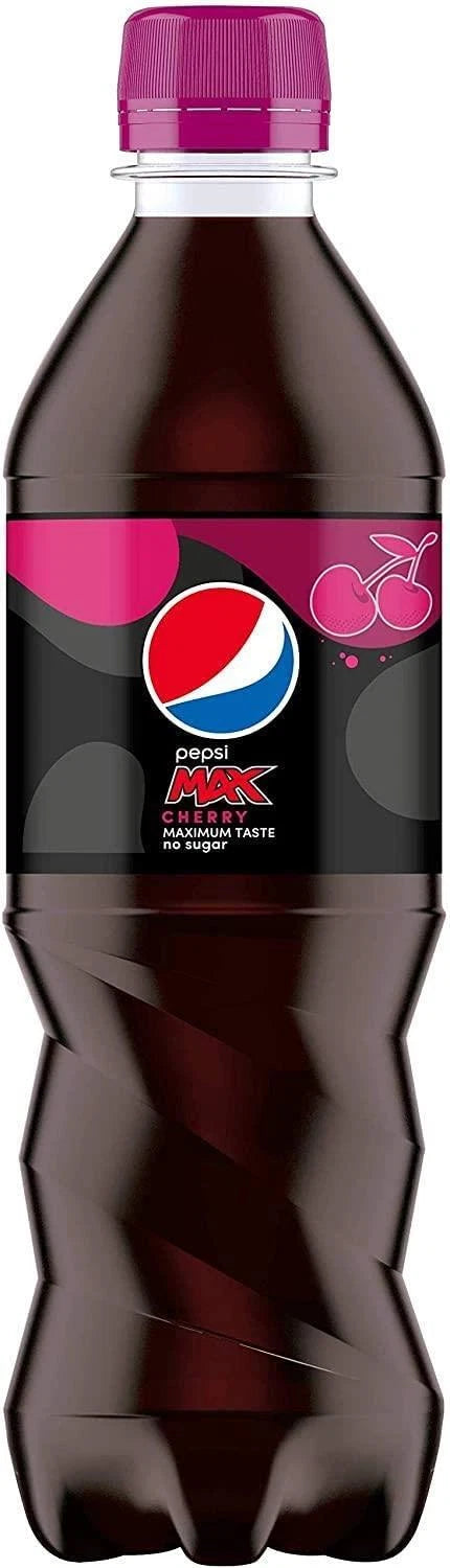 Pepsi Max Cherry Zero Sugar 500ml Bottles Pack of 24
