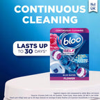 Bloo Self Active Triple Toilet Rim Block & Bowl Cleaner, Flower, 3 x 3 Pack