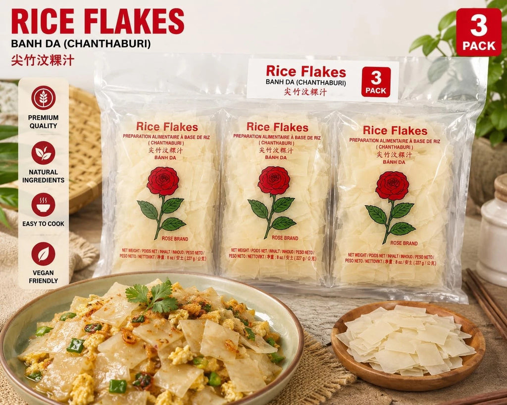 Rice Flakes Noodles Banh Da Chanthaburi 3 Pack 227g Easy to Cook