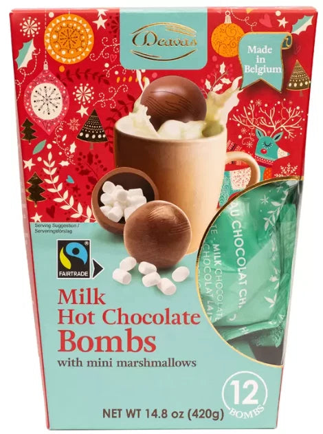 Deavas Milk Hot Chocolate Bombs with Mini Marshmallows 12 Pack