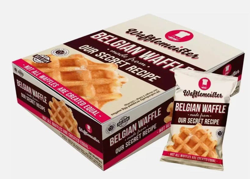 Wafflemeister Belgian Sugar Pearls Waffles Snack Packets 28x90g - Pack of 2.52kg