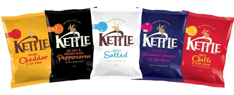 Kettle Potato Chips 18 Pack Box 40g per Pack Sea Salt & Black Pepper, Mature Ch