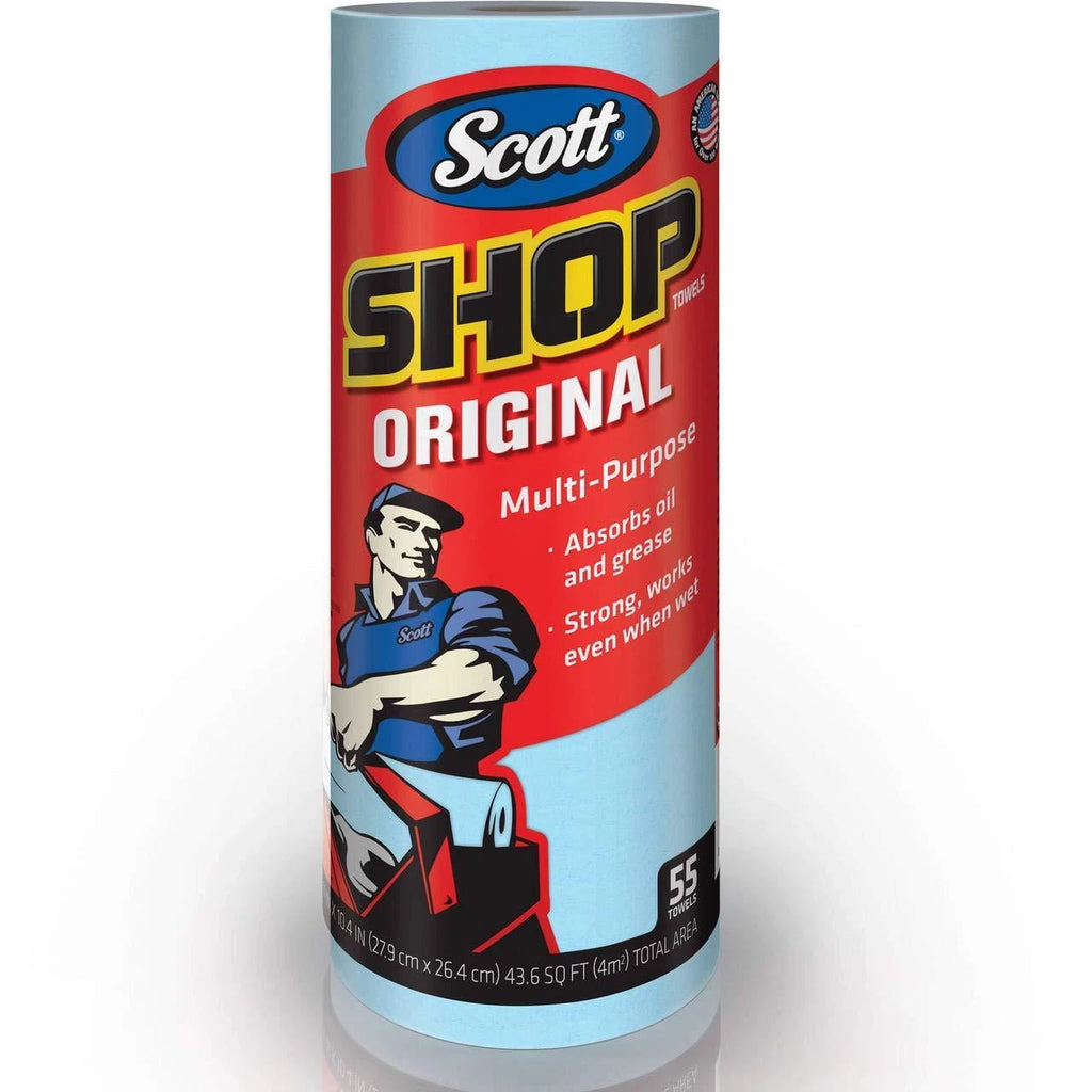 Scott Shop Original Heavy Duty Blue Towels Absorbs Oils and Grease 10 Pack