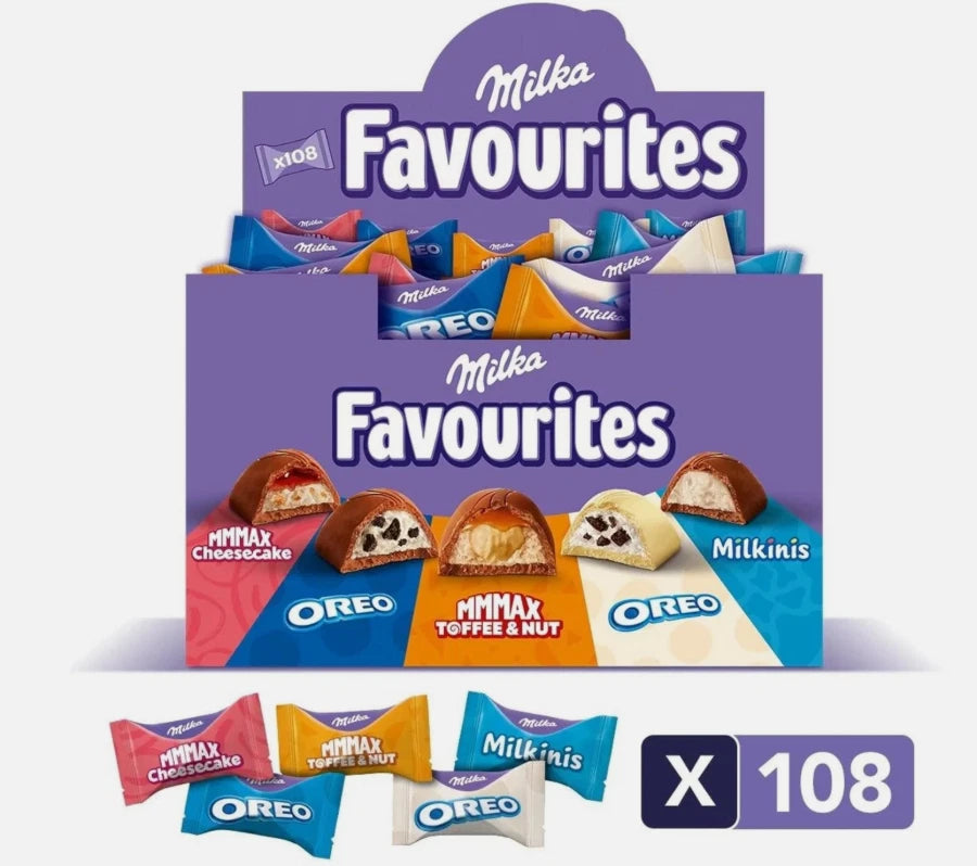 Milka Favourites Assortment Chocolates MMMAX Oreo Milkinis 108Pcs Mix Pack 1kg