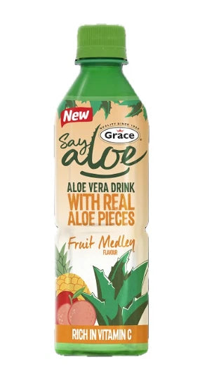 Grace Say Aloe Vera Drink Fruit Medley 500ml (Pack of 12)