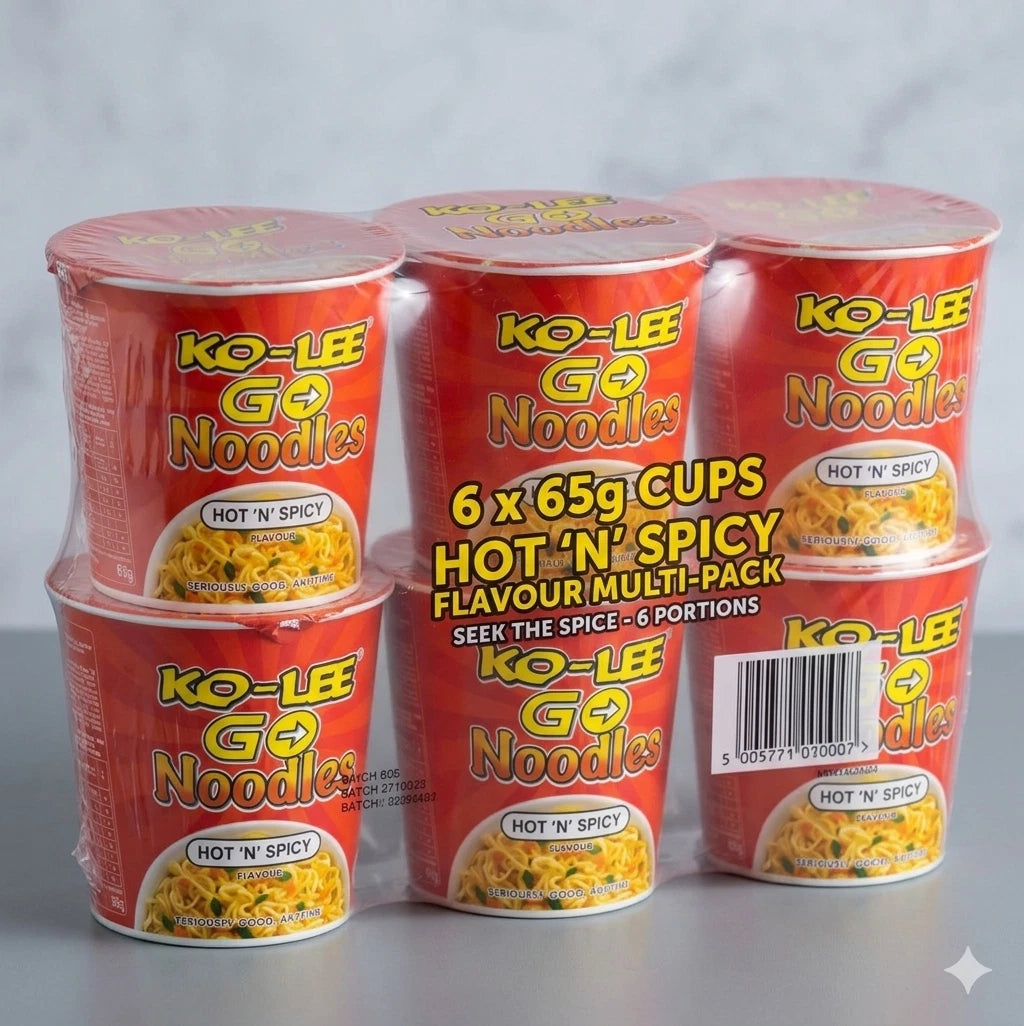 Ko-lee Go Cup Noodles Hot and Spicy Flavour 65 g (Pack of 6)